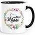 Geschenk-Tasse Weltbeste Mama Geschenk Mutter Muttertag Tasse Blumen Innenfarbe MoonWorks®preview