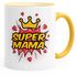 Geschenk-Tasse zum Muttertag Super Mama Krone Herz Kaffee-Tasse Farbkante MoonWorks®preview