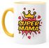 Geschenk-Tasse zum Muttertag Super Mama Krone Herz Kaffee-Tasse Farbkante MoonWorks®preview