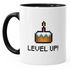 Geschenktasse Tasse Geburtstag Level Up Pixel-Torte Retro Gamer Pixelgrafik Arcade MoonWorks®preview