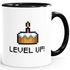 Geschenktasse Tasse Geburtstag Level Up Pixel-Torte Retro Gamer Pixelgrafik Arcade MoonWorks®preview