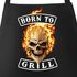 Grill-Schürze für Männer mit Spruch Born to Grill Skull Flammen Baumwollschürze Küchenschürze Moonworks®preview