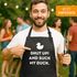 Grill-Schürze für Männer mit Spruch shut up and suck my duck und Quietsche Entchen Motiv Baumwoll-Schürze Küchenschürze Moonworks®preview