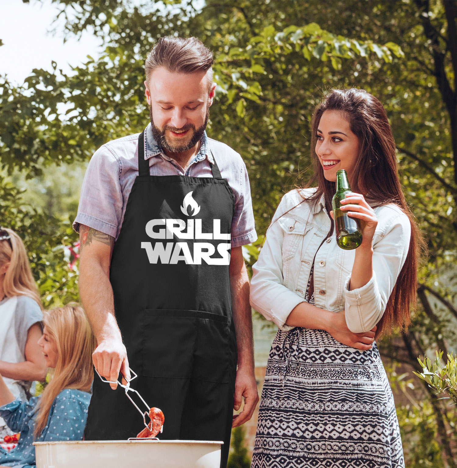 MoonWorks Grill-Schürze Für Männer Mit Spruch Seriengriller
