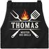 Grillschürze für Männer mit Name und Spruch personalisiert Meister des Grills Grillgeschenk Herren Schürze Baumwolle MoonWorks®preview