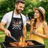 Grillschürze für Männer mit Name und Spruch personalisiert Meister des Grills Grillgeschenk Herren Schürze Baumwolle MoonWorks®preview