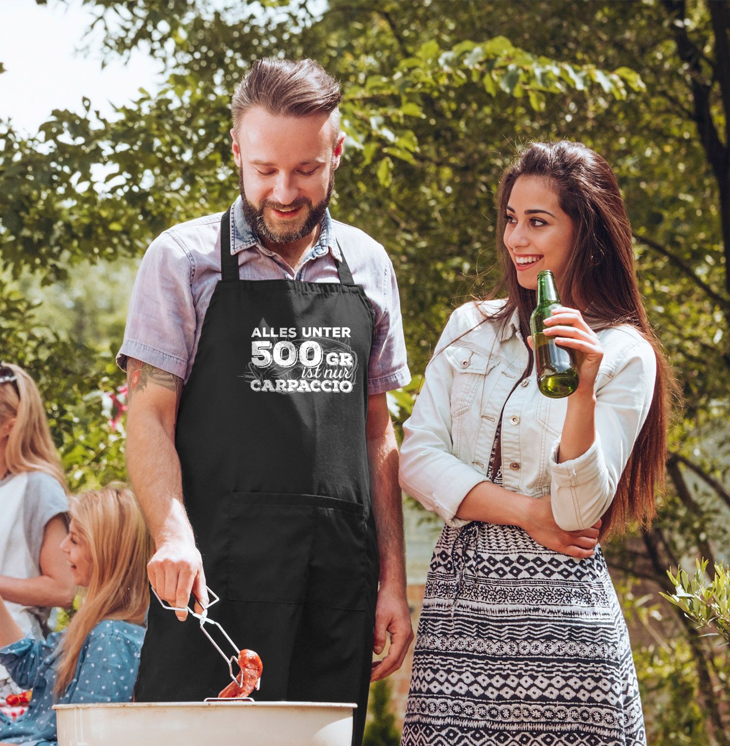 Grillschürze für Männer mit Spruch alles unter 500g ist nur Carpaccio