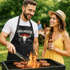 Grillschürze für Männer mit Spruch Grillmeister Flammen Kochschürze Herren für BBQ Schürze Baumwolle MoonWorks®preview