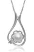 Halskette 925 Sterling Silber Damen Anhänger Perle Zirkonia Kristall Blume Flügel Herzpreview