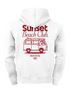 Herren Backprint Hoodie Sunset Beach Club | Kapuzensweatshirt mit Van-Motiv & Retro Surf Design Summer Streetwear Neverless®preview