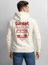 Herren Backprint Hoodie Sunset Beach Club | Kapuzensweatshirt mit Van-Motiv & Retro Surf Design Summer Streetwear Neverless®preview