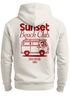 Herren Backprint Hoodie Sunset Beach Club | Kapuzensweatshirt mit Van-Motiv & Retro Surf Design Summer Streetwear Neverless®preview