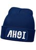 Herren Beanie Ahoi Patch Strickmütze Spruch Aufdruck Lustig Mütze Männer Maritim Streetwear Moonworks®preview