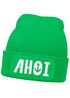 Herren Beanie Ahoi Patch Strickmütze Spruch Aufdruck Lustig Mütze Männer Maritim Streetwear Moonworks®preview