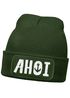 Herren Beanie Ahoi Patch Strickmütze Spruch Aufdruck Lustig Mütze Männer Maritim Streetwear Moonworks®preview