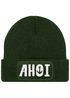 Herren Beanie Ahoi Patch Strickmütze Spruch Aufdruck Lustig Mütze Männer Maritim Streetwear Moonworks®preview