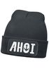 Herren Beanie Ahoi Patch Strickmütze Spruch Aufdruck Lustig Mütze Männer Maritim Streetwear Moonworks®preview
