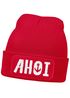 Herren Beanie Ahoi Patch Strickmütze Spruch Aufdruck Lustig Mütze Männer Maritim Streetwear Moonworks®preview
