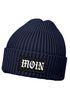 Herren Beanie Aufdruck Moin Wintermütze mit Patch Print Norddeutsch Strickmütze mit Umschlag Rippstrick Neverless®preview