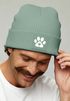 Herren Beanie Aufdruck Pfote Geschenk Hundebesitzer Patch Aufdruck Strickmütze Herbst Winter Streetwear Moonworks®preview