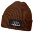 Herren Beanie Bedruckt Outdoor Berge Wintermütze mit Patch Aufdruck Print Strickmütze Rippstrick Neverless®preview