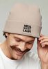 Herren Beanie mit Grafik Print Aufdruck Heul nicht Lauf! Geschenkidee Outdoor Sportler Strickmütze Wintermütze Männer Moonworks®preview