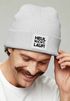 Herren Beanie mit Grafik Print Aufdruck Heul nicht Lauf! Geschenkidee Outdoor Sportler Strickmütze Wintermütze Männer Moonworks®preview
