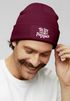 Herren Beanie mit Patch Leben ist kein Ponyhof Strickmütze Spruch Aufdruck Lustig Mütze Männer Moonworks®preview
