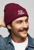 Herren Beanie mit Patch Leben ist kein Ponyhof Strickmütze Spruch Aufdruck Lustig Mütze Männer Moonworks®preview