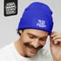Herren Beanie mit Patch Leben ist kein Ponyhof Strickmütze Spruch Aufdruck Lustig Mütze Männer Moonworks®preview
