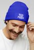 Herren Beanie mit Patch Leben ist kein Ponyhof Strickmütze Spruch Aufdruck Lustig Mütze Männer Moonworks®preview