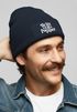 Herren Beanie mit Patch Leben ist kein Ponyhof Strickmütze Spruch Aufdruck Lustig Mütze Männer Moonworks®preview