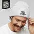 Herren Beanie mit Patch Leben ist kein Ponyhof Strickmütze Spruch Aufdruck Lustig Mütze Männer Moonworks®preview