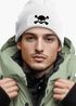 Herren Beanie mit Patch Skull Strickmütze Totenkopf Aufdruck Lustig Mütze Männer Moonworks®preview