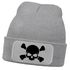 Herren Beanie mit Patch Skull Strickmütze Totenkopf Aufdruck Lustig Mütze Männer Moonworks®preview