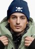 Herren Beanie mit Patch Skull Strickmütze Totenkopf Aufdruck Lustig Mütze Männer Moonworks®preview