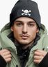 Herren Beanie mit Patch Skull Strickmütze Totenkopf Aufdruck Lustig Mütze Männer Moonworks®preview