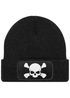 Herren Beanie mit Patch Skull Strickmütze Totenkopf Aufdruck Lustig Mütze Männer Moonworks®preview