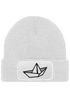 Herren Beanie mit Patch Strickmütze  Aufdruck Boot Design Maritim Lustig Mütze Männergeschenk für Bootsliebhaber  Moonworks®preview
