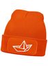 Herren Beanie mit Patch Strickmütze  Aufdruck Boot Design Maritim Lustig Mütze Männergeschenk für Bootsliebhaber  Moonworks®preview