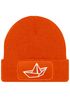 Herren Beanie mit Patch Strickmütze  Aufdruck Boot Design Maritim Lustig Mütze Männergeschenk für Bootsliebhaber  Moonworks®preview