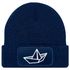 Herren Beanie mit Patch Strickmütze  Aufdruck Boot Design Maritim Lustig Mütze Männergeschenk für Bootsliebhaber  Moonworks®preview