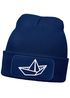 Herren Beanie mit Patch Strickmütze  Aufdruck Boot Design Maritim Lustig Mütze Männergeschenk für Bootsliebhaber  Moonworks®preview