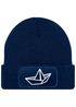 Herren Beanie mit Patch Strickmütze  Aufdruck Boot Design Maritim Lustig Mütze Männergeschenk für Bootsliebhaber  Moonworks®preview