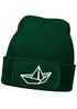 Herren Beanie mit Patch Strickmütze  Aufdruck Boot Design Maritim Lustig Mütze Männergeschenk für Bootsliebhaber  Moonworks®preview