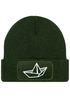 Herren Beanie mit Patch Strickmütze  Aufdruck Boot Design Maritim Lustig Mütze Männergeschenk für Bootsliebhaber  Moonworks®preview