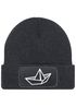 Herren Beanie mit Patch Strickmütze  Aufdruck Boot Design Maritim Lustig Mütze Männergeschenk für Bootsliebhaber  Moonworks®preview
