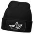 Herren Beanie mit Patch Strickmütze  Aufdruck Boot Design Maritim Lustig Mütze Männergeschenk für Bootsliebhaber  Moonworks®preview