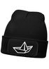 Herren Beanie mit Patch Strickmütze  Aufdruck Boot Design Maritim Lustig Mütze Männergeschenk für Bootsliebhaber  Moonworks®preview