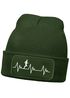 Herren Beanie mit Patch Strickmütze Aufdruck Herzschlag Joggen Sport Outdoor Fashion Lustig Mütze Männer Moonworks®preview